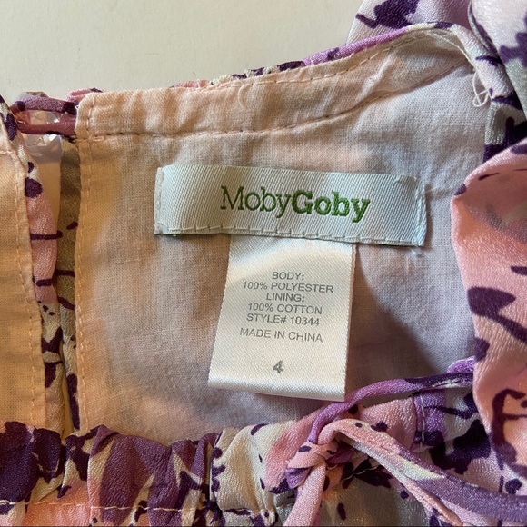 Moby Goby Purple Floral A-Line Girls Dress sz 4 - Picture 6 of 7